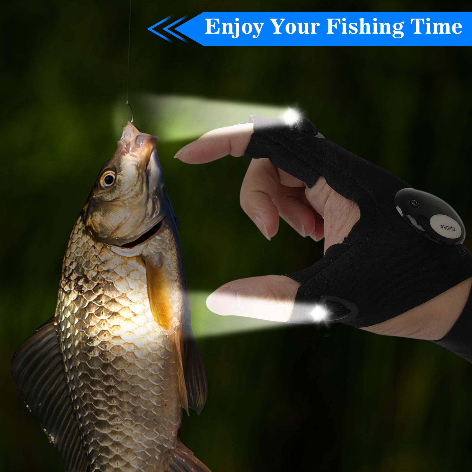 Misvayli Fishing Gloves Gifts For Men, Waterproof LED Gloves Torch With  Light, Finger Gloves for Night Fishing Night Running, Gadgets for Men  Gifts, Birthday Gifts for Him, for Dad : : Sports