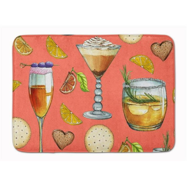 Drinks & Cocktails Salmon Machine Washable Memory Foam Mat