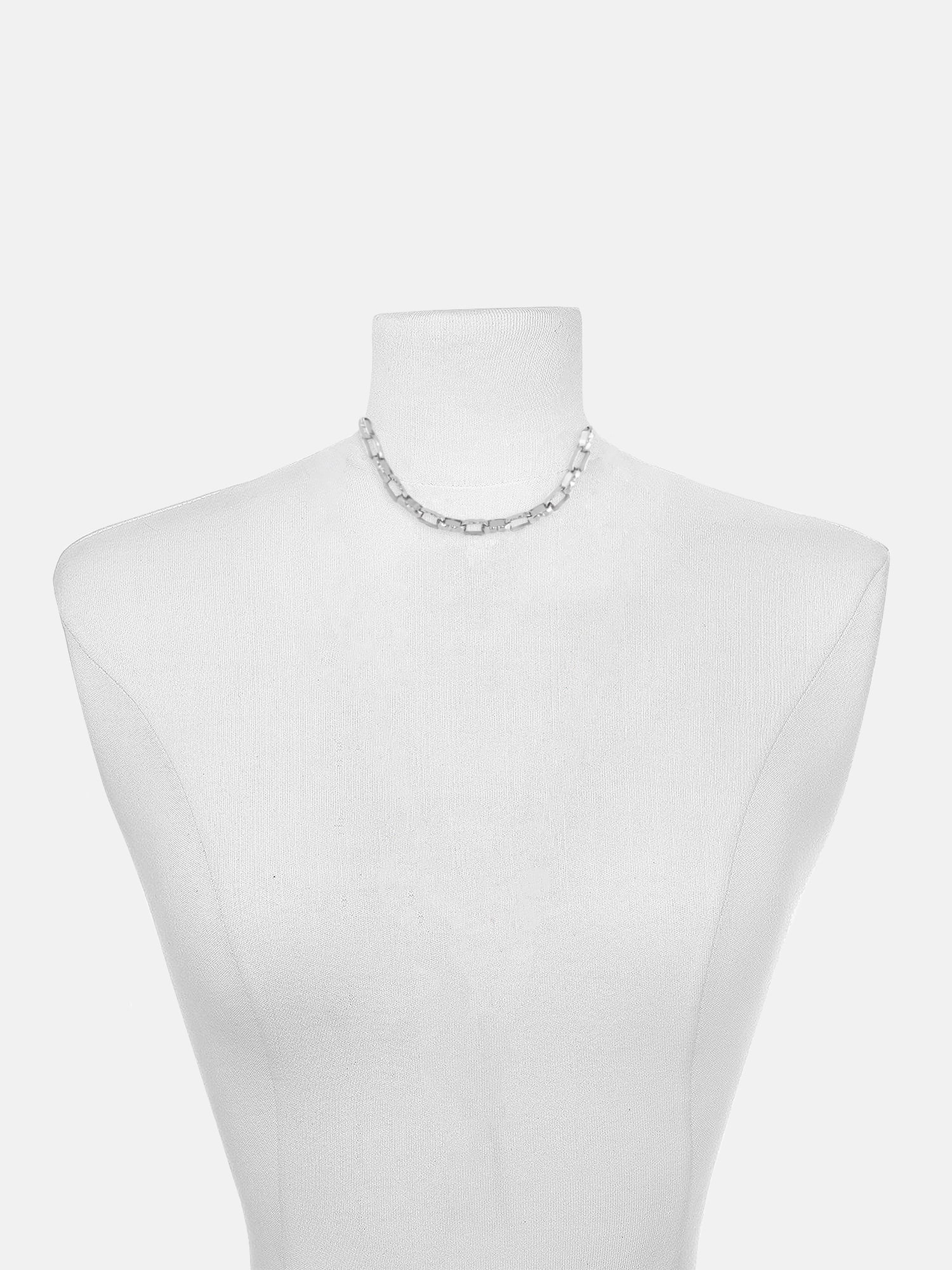 Scenario Women's Rhodium-Tone Chunky Twist Chain Necklace