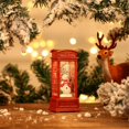 thumbnail image 3 of Farol de cabina telefónica vintage luminoso rojo navideño, figura de Papá Noel, muñeco de nieve y árbol de Navidad en decoración de cabina telefónica, 3 of 5