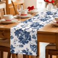 thumbnail image 5 of Table Runners 120 Inches Long Dress Scarves, Navy Flowers Farmhouse Coffee/Dining/Kitchen Table Decor Table Runner for Living Room, Country Plants Pastoral Botanical Vintage 13x120 Inch, 5 of 9