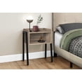 thumbnail image 2 of 23" Rectangular Dark Taupe Accent Table with Black Metal Legs, 2 of 2