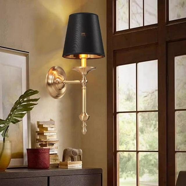 Lámpara de Pared de Tela Vintage Europea para Decoración de Dormitorio y Sala de Estar, Apliques de Pared LED de Hierro para Interiores