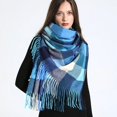 thumbnail image 1 of Luxury Plaid Scarf Winter Warm Cashmere Women Long Bandana Pashmina Foulard Female Scarves Tassel Shawl And Wraps 2022 Design, 1 of 5