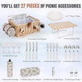 thumbnail image 2 of Canasta de picnic HappyPicnic para 4 con mesa, manta y bolsa para vino, 2 of 9