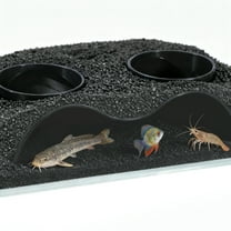 Unique Bargains Aquarium Decor Underground Tunnel Cave with Holes for Viewing Fish Tank Decoration Hideout for Cory Catfish Shrimp Loach and Pleco Black