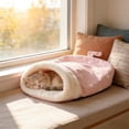 thumbnail image 1 of Dpityserensio Lit pour Animaux de Compagnie Semi-Fermé Chaud d'Hiver avec Tunnel, Matériau Doux et Chaud, Adapté à une Utilisation Intérieure et Offrant une Cachette pour Petits Animaux, 1 of 6