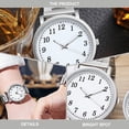 thumbnail image 4 of 2 PCS Relojes de plata pareja reloj de pulsera reloj moderno relojes de amante creativo, 4 of 8
