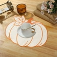 thumbnail image 6 of Heat-Resistant Pumpkin Placemat - Embroidered Table Mat Insulated Dining Protector Holiday Kitchen Decor Washable Fabric Table Setting(Orange), 6 of 6