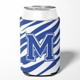 thumbnail image 2 of Letter M Initial Tiger Stripe Blue and White Can or Bottle Hugger, 2 of 5