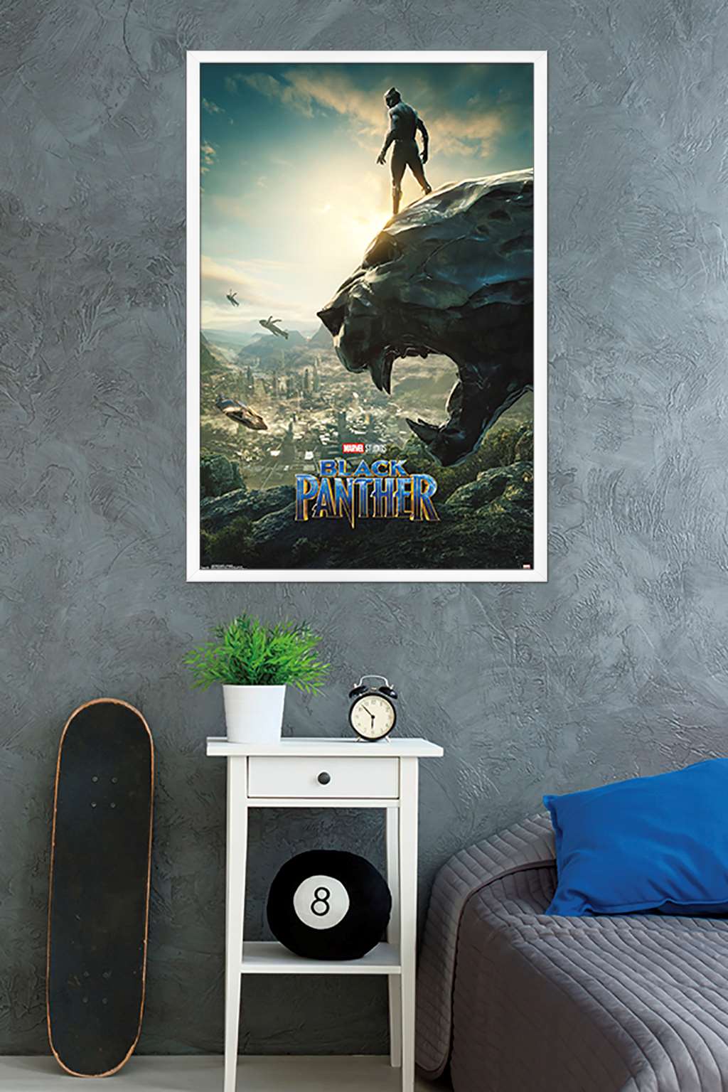 Marvel Cinematic Universe - Black Panther - Panther Monument One Sheet Wall Poster, 22.375" x 34", Framed