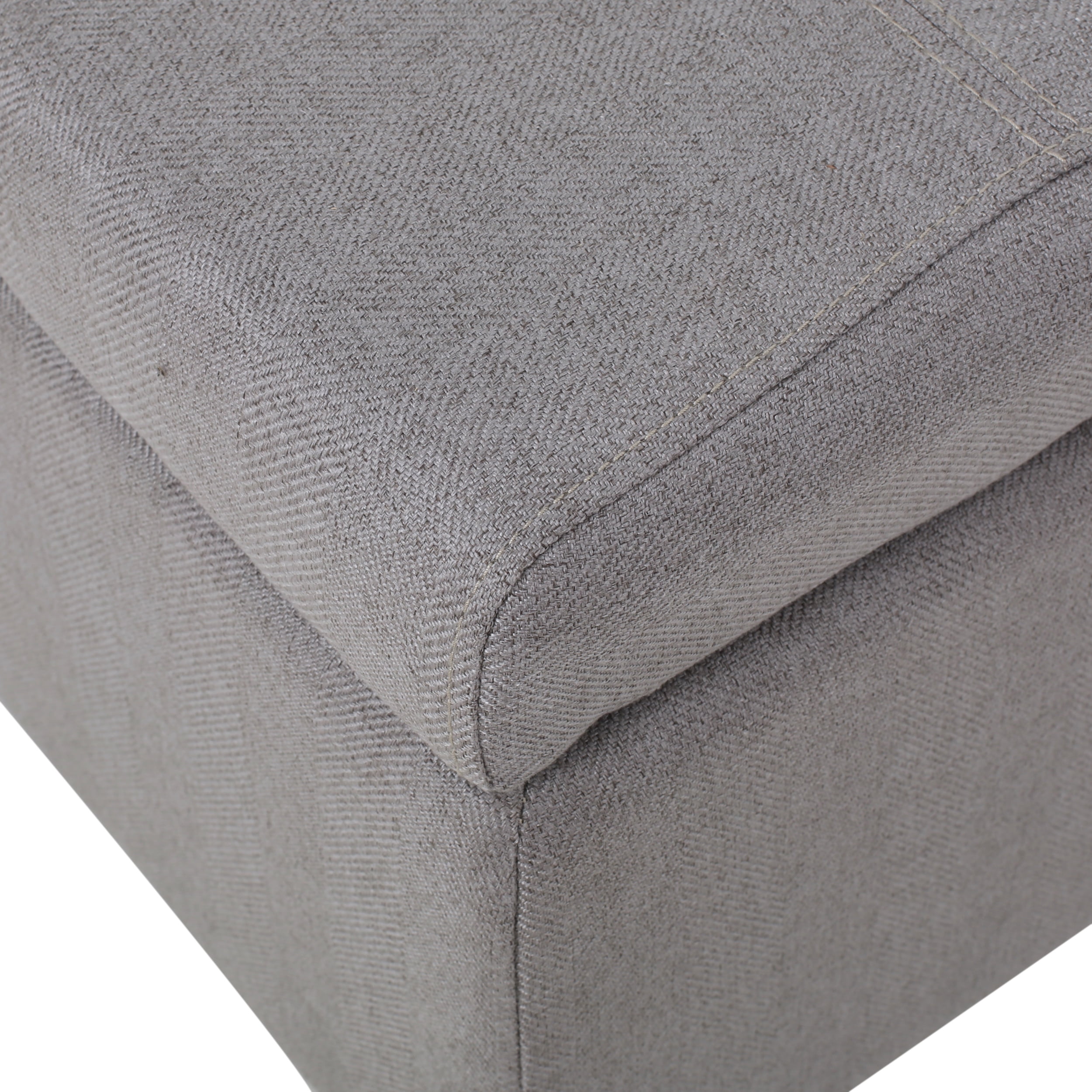 Noble House Haden Rectangular Fabric Storage Ottoman, Light Grey