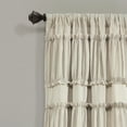 thumbnail image 5 of Lush Decor Nova Ruffle Ruffle 84" x 42" Textured Neutral 100% Polyester 3" Rod Pocket Pair Window Panel, 5 of 9