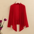 thumbnail image 2 of Jxximdong Cardigans for Women, Long Sleeve Ice Silk Knit Skirt V Neck Cardigan, Women's Bolero Shrugs Red, 2 of 5