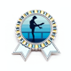 thumbnail image 1 of Hembra skating Winter Sport ilustración Insignia broche Medalla ganadora, 1 of 3