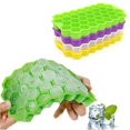 thumbnail image 1 of 1 pieza de rejilla de hielo de panal de abeja, molde de rejilla de hielo de silicona apilable, creativo, bricolaje, caja de hielo de 37 rejillas, color amarillo, 1 of 5