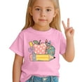 thumbnail image 3 of Chandails pour Filles, Chandails à Manches Courtes Imprimés pour Filles, Col Rond, Hauts d'Été pour Adolescentes, Tenues Mignonnes pour Filles 4-5 Ans, 3 of 4