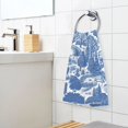 thumbnail image 3 of Yayeee 100% Cotton Hand Towels for Bathroom 16" x 28" Soft Absorbent Kitchen Towel, Blue Garden Pattern, 3 of 7