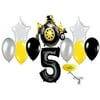 Construction Bull Dozer Party Balloons With #5
