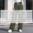 thumbnail image 3 of Kvture Women's Cargo Pants Casual Straight Wide Leg Work Pants Elastic Waisted Lightweight Loose Hiking Pant with Pockets, 3 of 8
