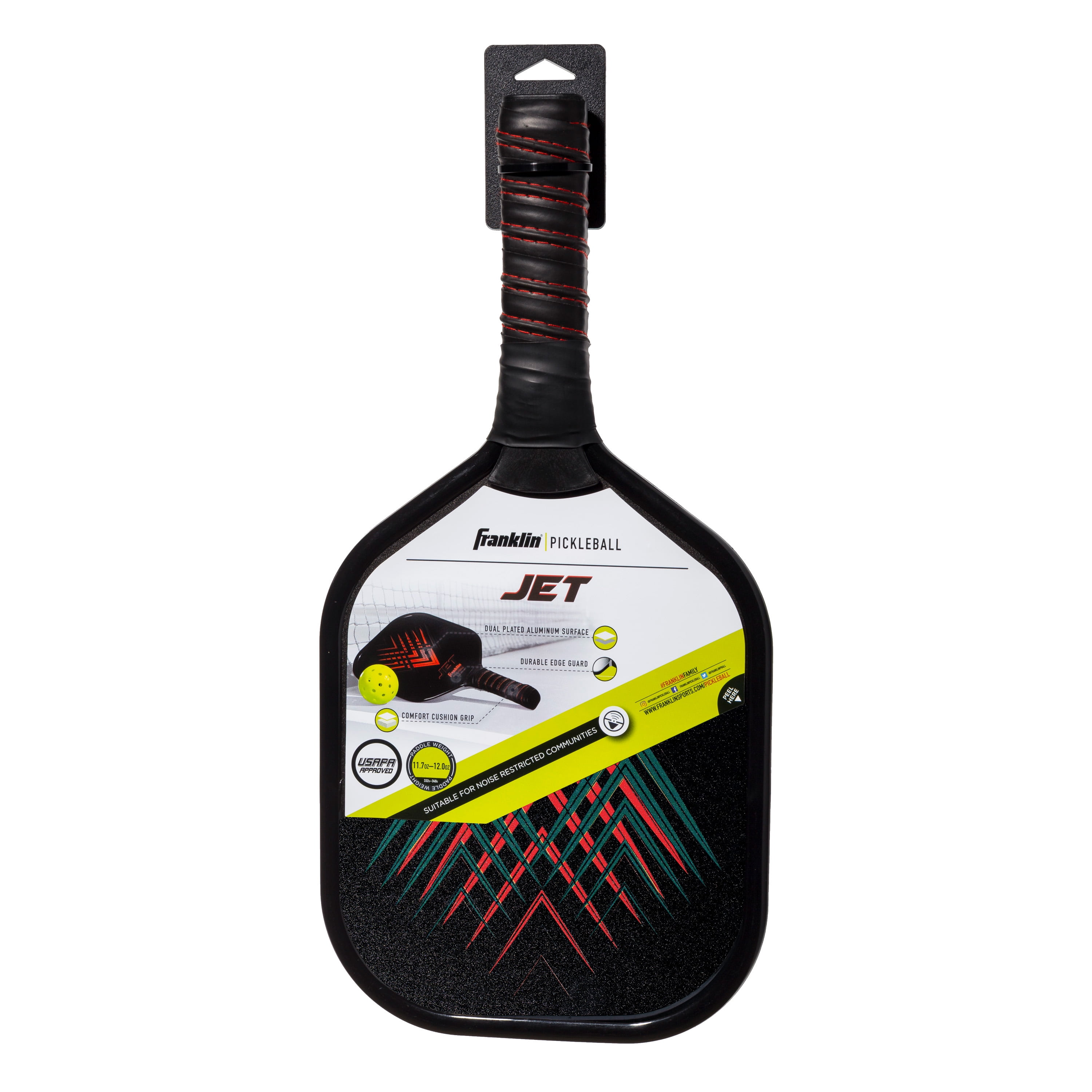 Franklin Sports Jet Pickleball Paddle - Aluminum 8mm Core Racket - Red