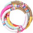 thumbnail image 3 of MasteelfCA 5 Pcs Bracelet Naturel en Argile Polymère pour Femmes Coloré, 3 of 7