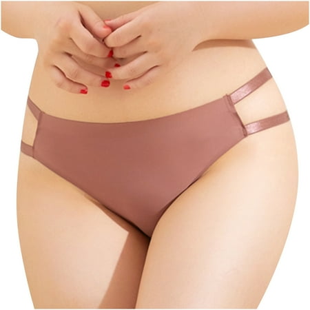 IROINNID Women s Thong Underwear High-Cut Sexy Lingerie Panties Silk Hollow Out Solid Color Invisible Panties