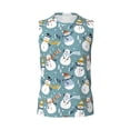 thumbnail image 6 of Lsque Snowflake Scarf Snowman Print Men's Cotton Blend Sleeveless Muscle Shirts (S-3XL)- Moisture Wicking, Odor Protection, UPF 30+,Large, 6 of 8
