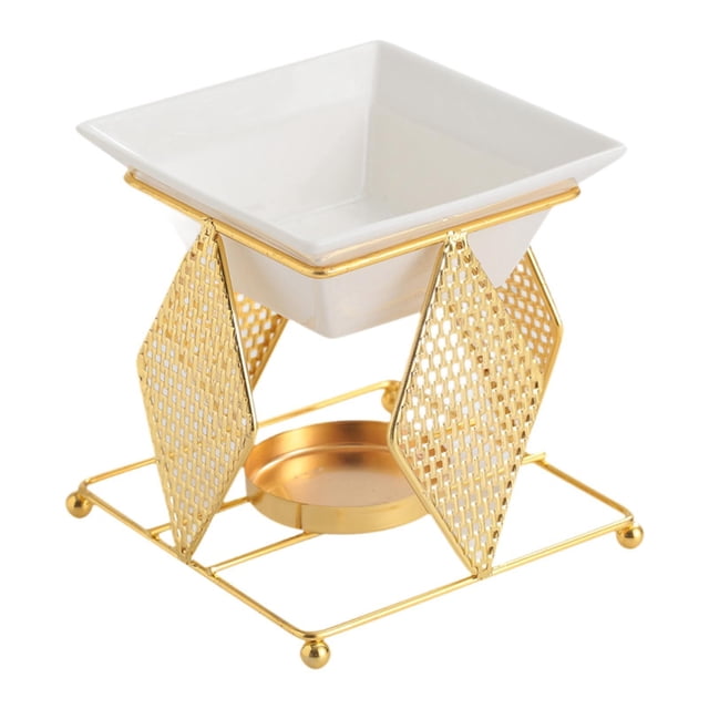 DOLITY Essential Oil Burner Decorative Candle Tart Burner for Kitchen Bedroom Decor Gold