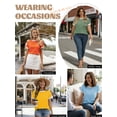thumbnail image 6 of SWQZVT Womens Tops Short Sleeve for Summer T Shirts Ladies Trendy Clothes Colorblock Clothing Crew Neck Blouses Tee Cotton Pink M, 6 of 8