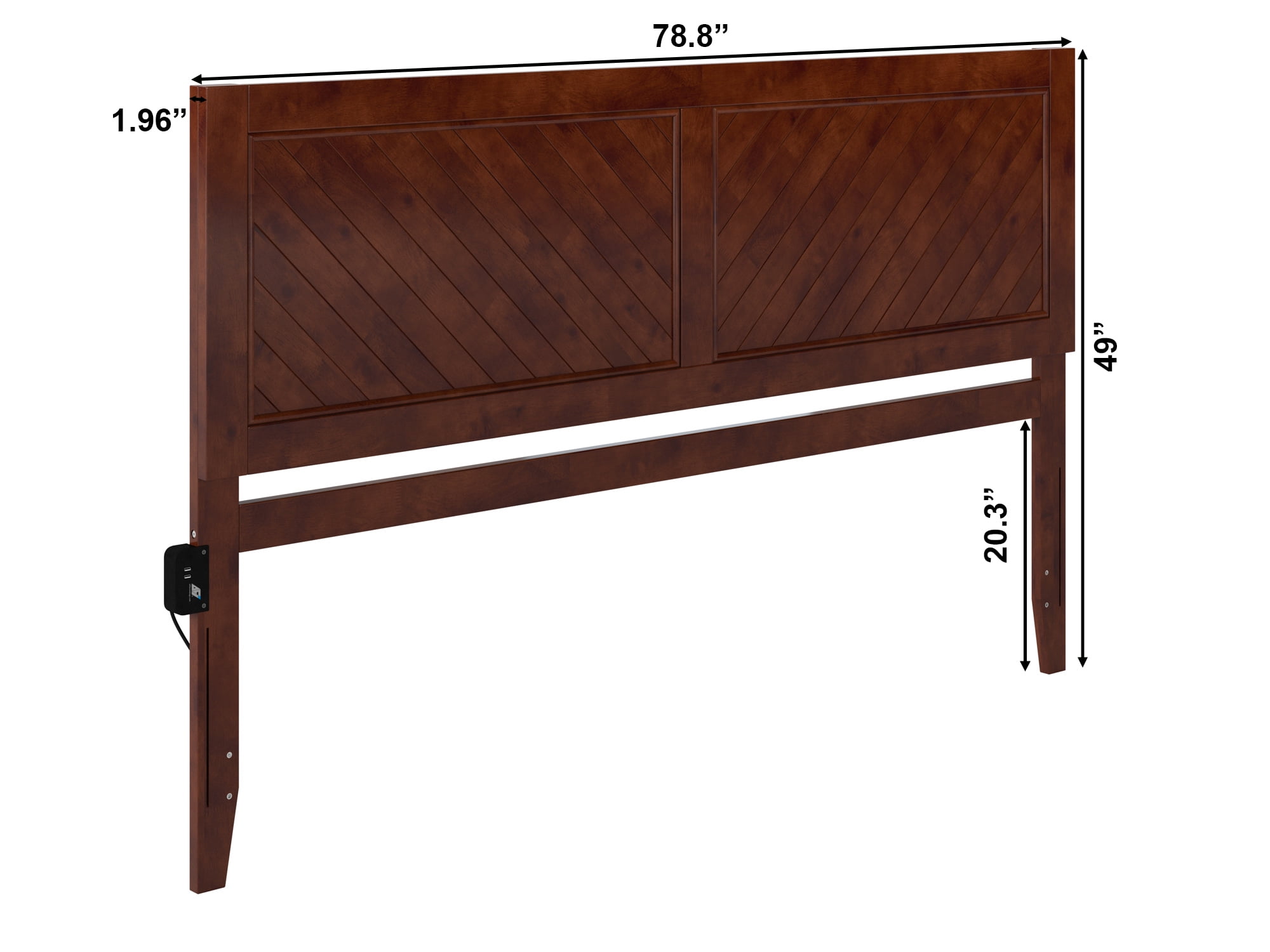 AFI Canyon Walnut Wood Rustic Farmhouse Headboard, King