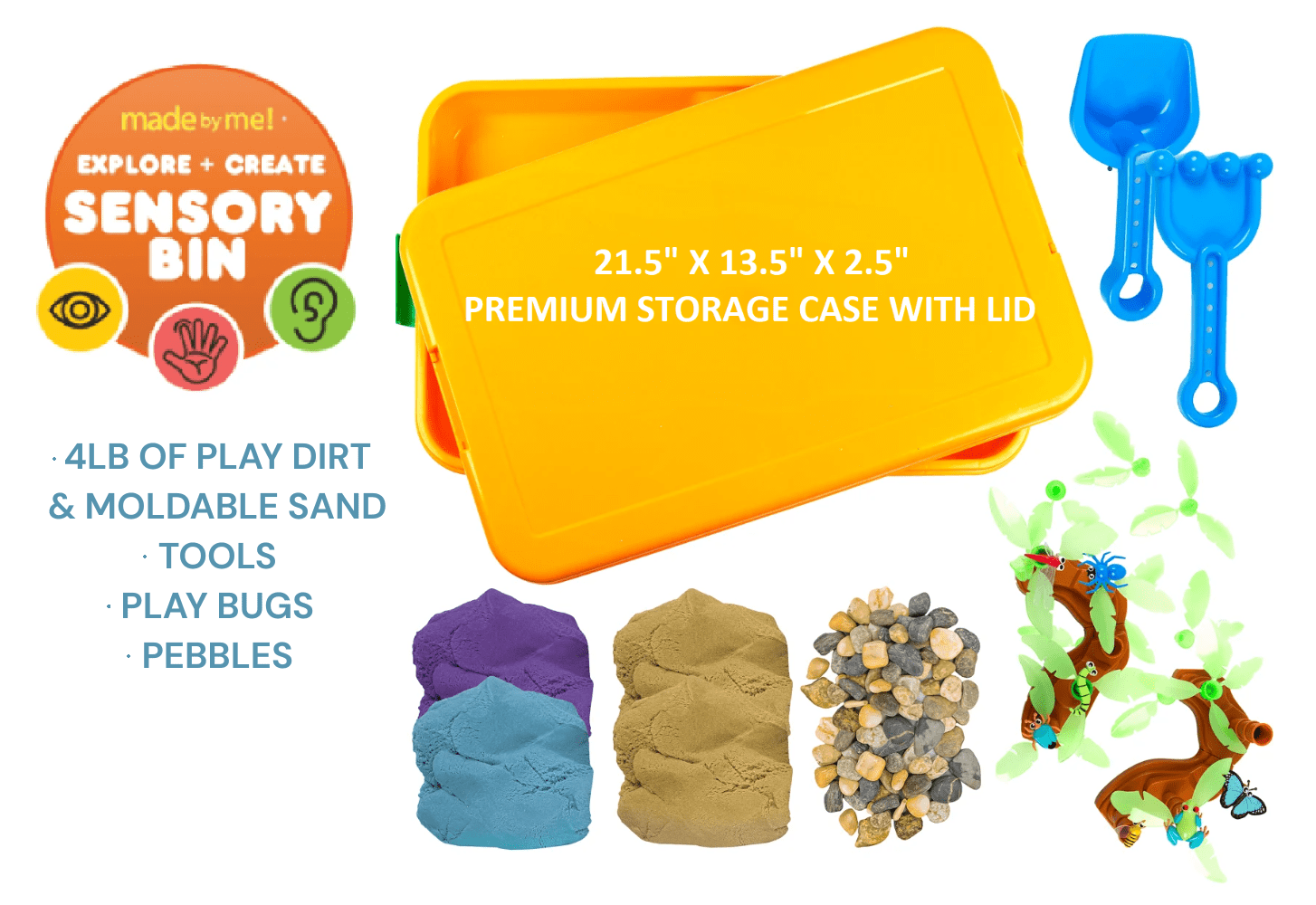 Made By Me 60+ Piece Color-Changing Enchanted Rainforest Sensory Playset, Fun Sensory Bins for Toddlers 3+ with Moldable Sand, Learn Through Play Toys, Unique Fine Motor Toys