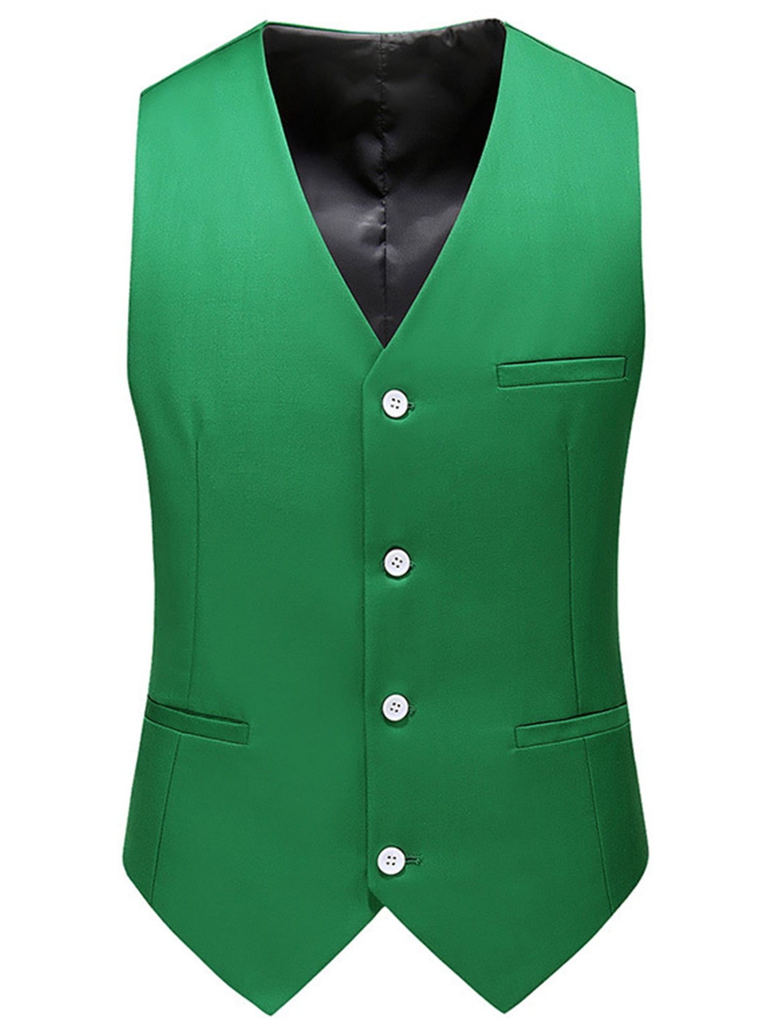 Frontwalk Mens VNeck Suit Vest Button Formal Suit Waistcoat Regular