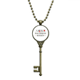 thumbnail image 1 of Hachiman Kogen Japaness City Name Red Key Necklace Pendant Tray Embellished Chain, 1 of 3