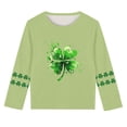 thumbnail image 5 of Blusas y camisas de manga larga con cuello redondo, moda del Día de San Patricio, blusa informal con estampado bonito de manga larga para niños y niñas., 5 of 5