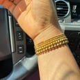 thumbnail image 2 of Juniper Treasures Gold Beaded Bracelets for Women 18K Yellow Gold Plated Stainless Steel Stretch Gold Hypoallergenic Stackable Bracelet 2.5MM 3MM 4MM 5MM 6MM, 2 of 13