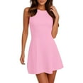 thumbnail image 1 of Women's Summer A-Line Sleeveless Boat Neck Mini Dress - Club Party Short, 1 of 5