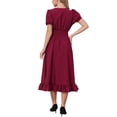 thumbnail image 3 of INSPIRE CHIC Victorian Dress for Women Renaissance Costume Smocked Waist Ruffle Midi Dress L Burgundy, 3 of 6