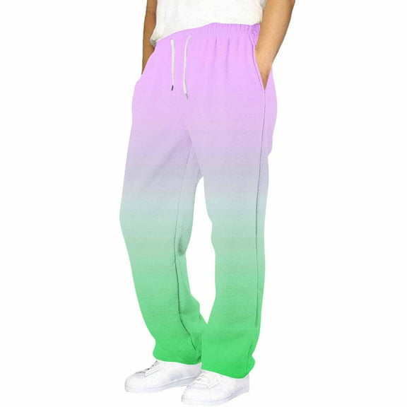 IVEYRTF Boys Gradient Color Fleece-Lined Jogger Pants Elastic Waist Drawstring Side Pocket Kids Fall Winter Casual Loose Trousers(Army Green,6-7 Years)