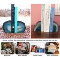 thumbnail image 4 of AMOYSTONE Dyed Teal/Aqua Agate Bookends Crystal Stone for Study Room Office Books Rack 4-6 lbs, 4 of 8