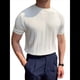 thumbnail image 2 of Camiseta Informal de Punto Acanalado de Corta con Cuello Redondo y Bajo Fino para Hombre, Color Liso XXL, 2 of 10