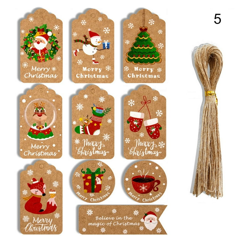 Christmas Jute Burlap Bags Set,Christmas Gift Tags with String,Christmas