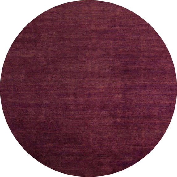 Ahgly Company Indoor Round Abstract Burgundy Red Abstract Area Rugs, 8' Round