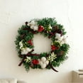 thumbnail image 5 of Leojiow 40 Inch Wreath Greenery For Front Door Indoor Outdoor Window Mantel Holiday 40X40Cm Green, 5 of 7