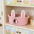 thumbnail image 4 of NIUBWJL Easter Bunny Ear Shaped Storage Basket Cute Woven Storage Basket Makeup Key Storage Basket Desktop Item And Snack Storage Basket, 4 of 5