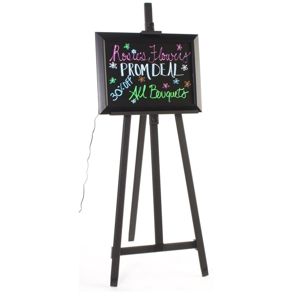 Displays2go Marker Board With Writing Space Easel & Markers Included
