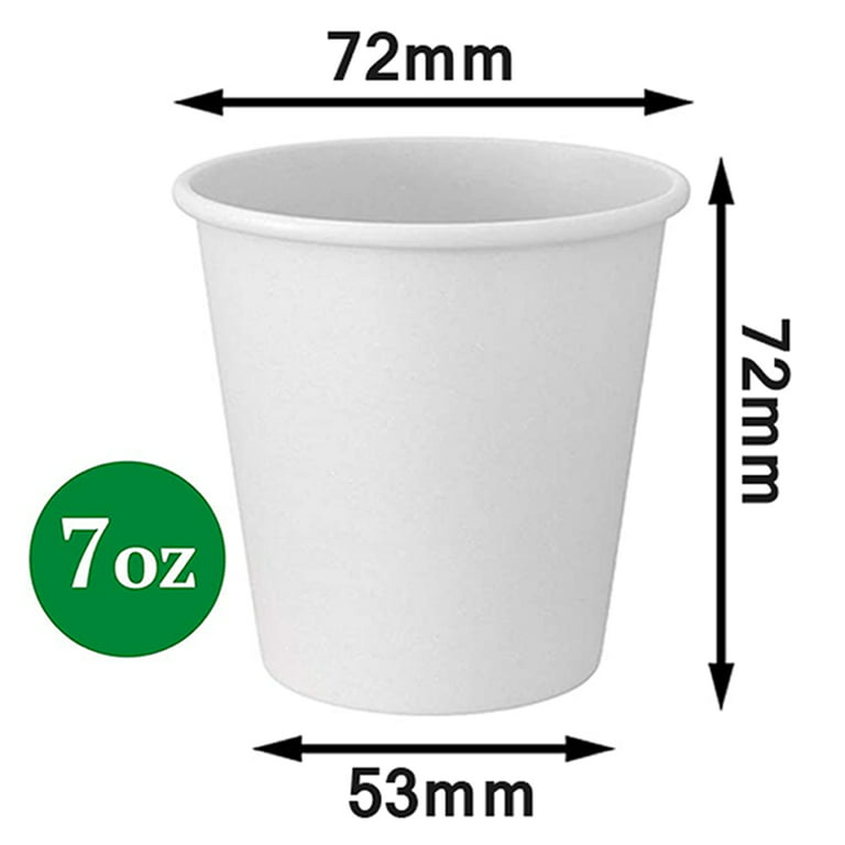 100Pcs White Paper Cups, 7oz Small Disposable Bathroom, Espresso, Mouthwash  Cups for Camping, Picnic, BBQ 