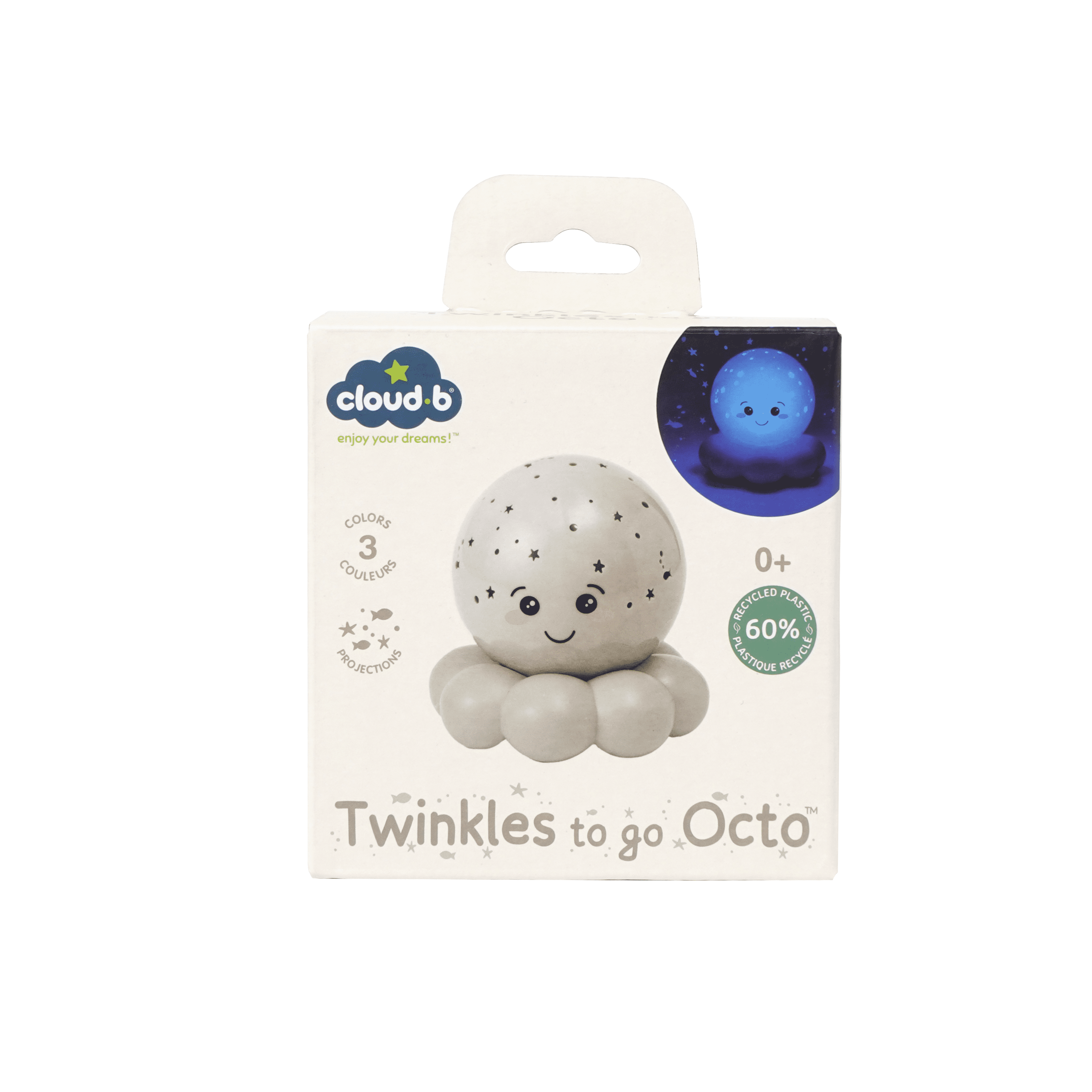 Cloud B Twinkles To Go Octo Projector Nightlight Toy - Grey