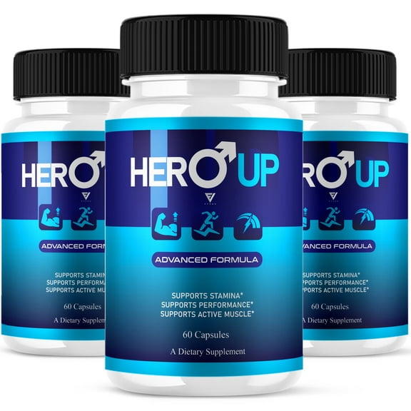 (3 Pack) Hero Up Advanced Performance Pills, HeroUp Maximum Strength Energy and Daily Wellness Support (180 Capsules)