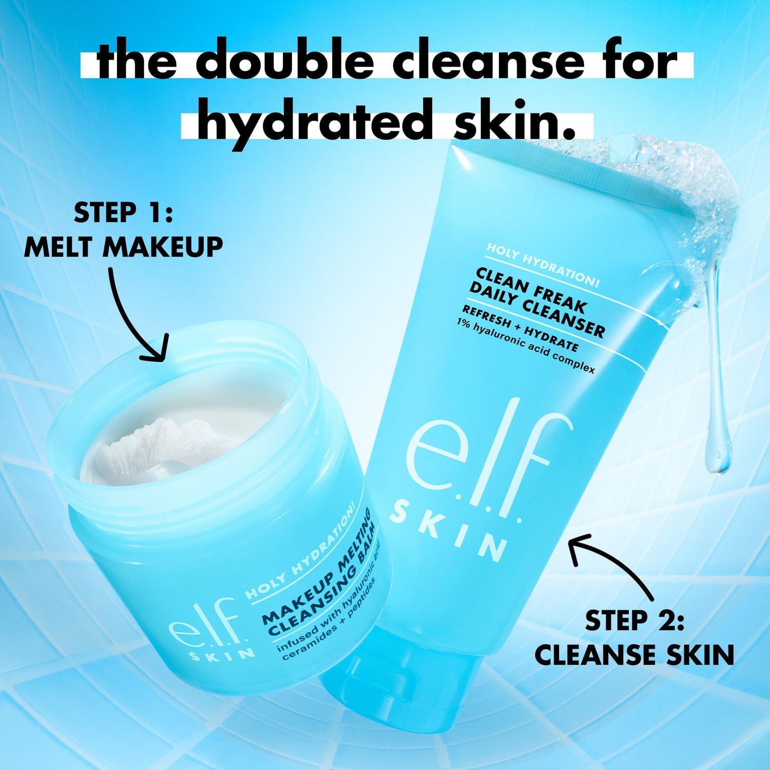 e.l.f. Cosmetics Holy Hydration! Clean Freak Daily Cleanser, 1% hyaluronic acid complex, 162ml